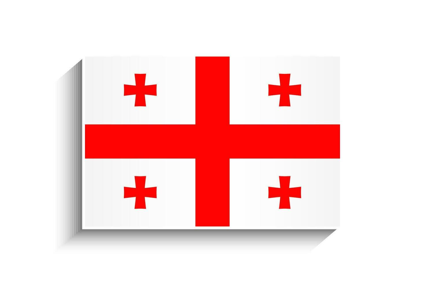 Flat Rectangle Georgia Flag Icon vector