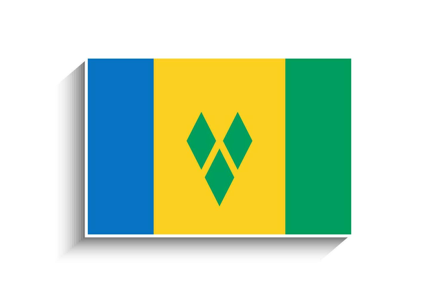 Flat Rectangle Saint Vincent and the Grenadines Flag Icon vector