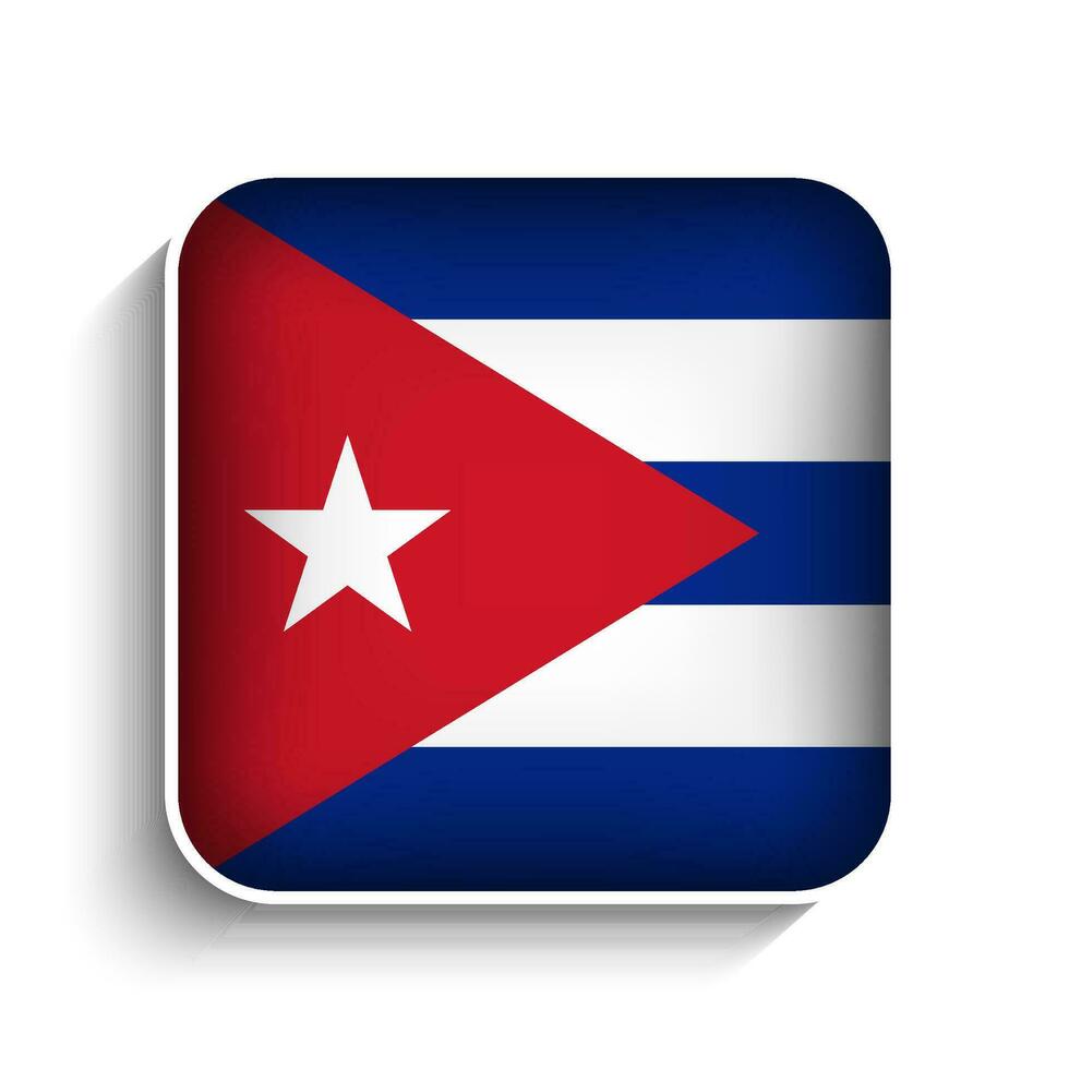 Vector Square Cuba Flag Icon