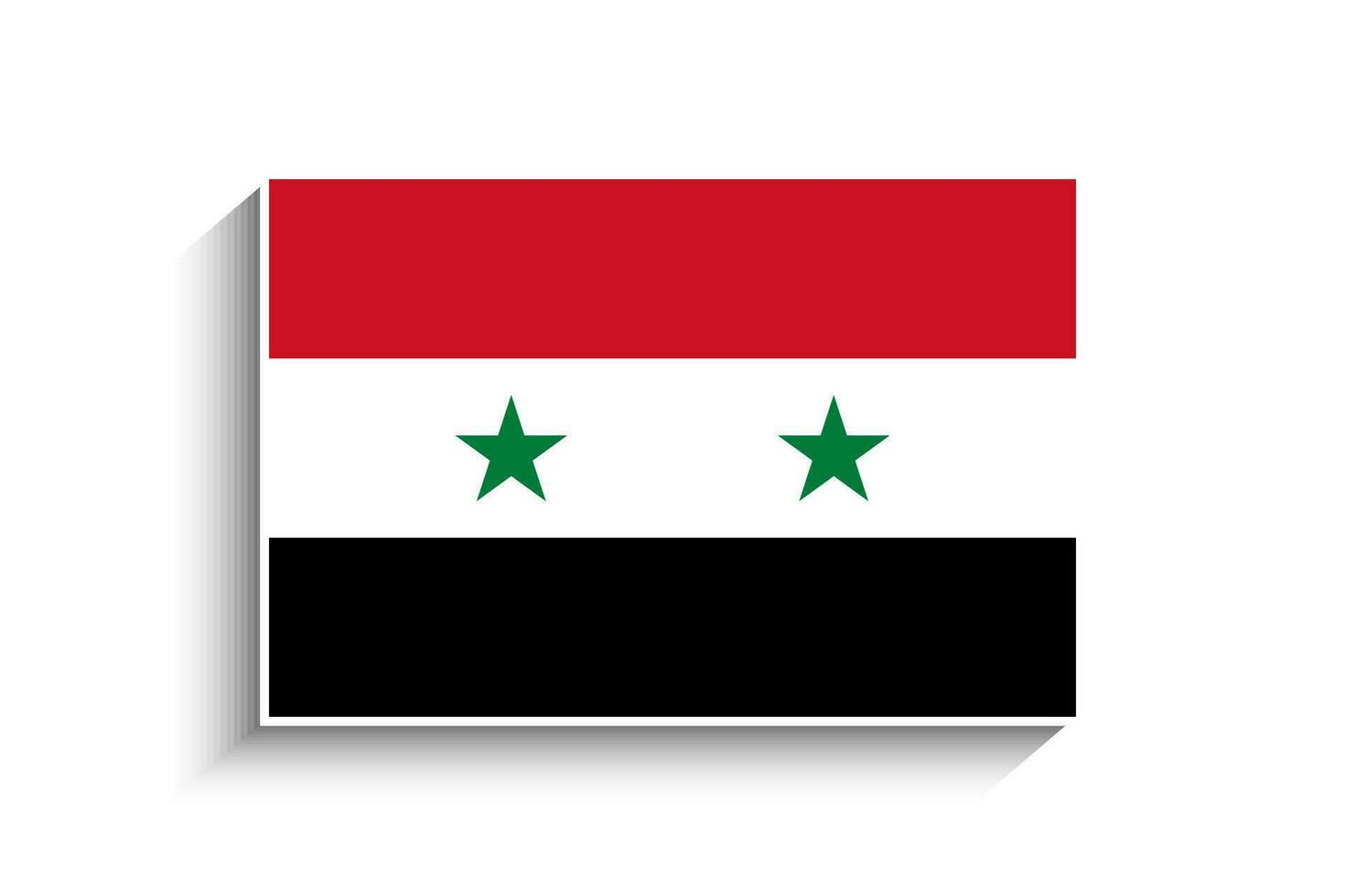 Flat Rectangle Syria Flag Icon vector