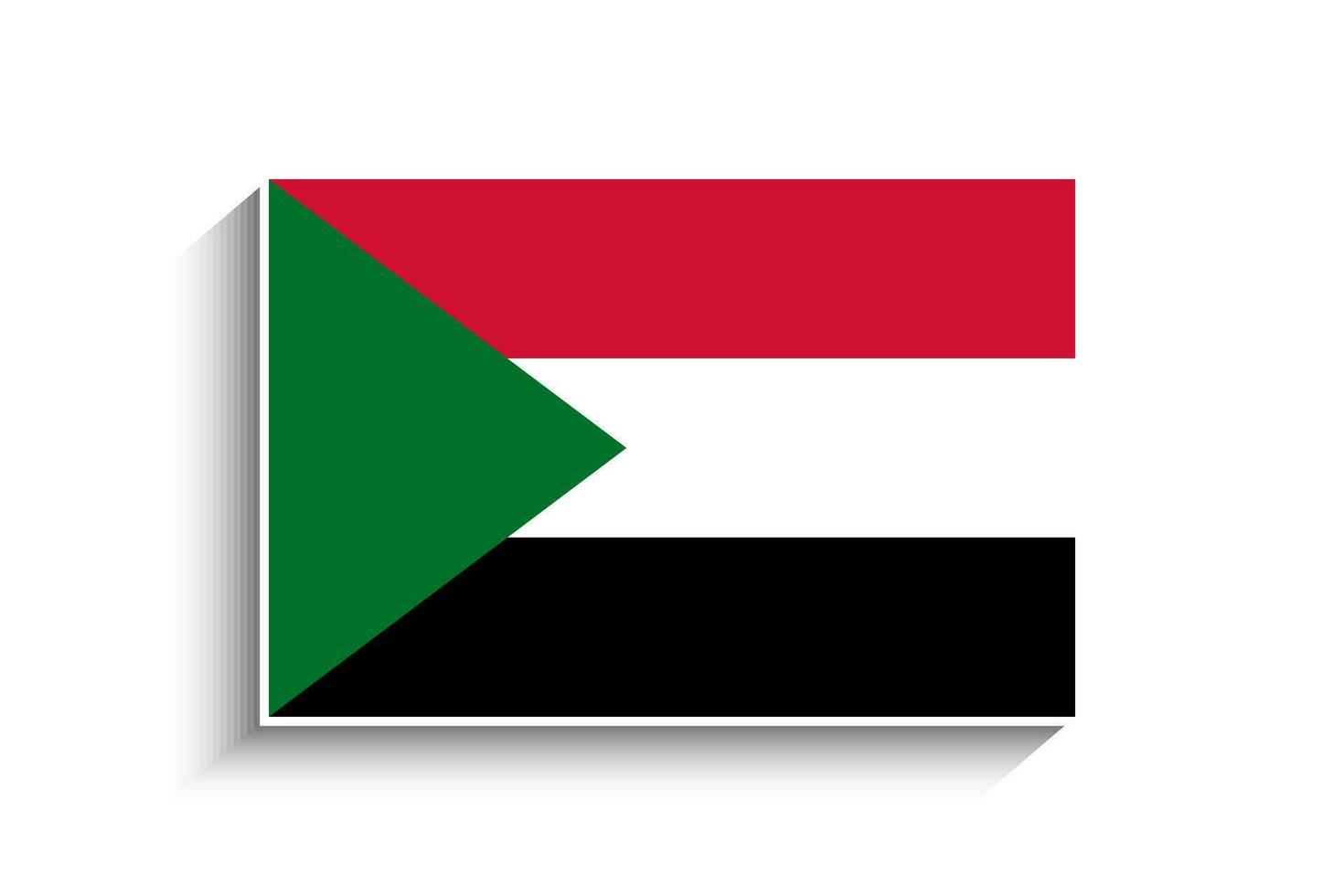 Flat Rectangle Sudan Flag Icon vector