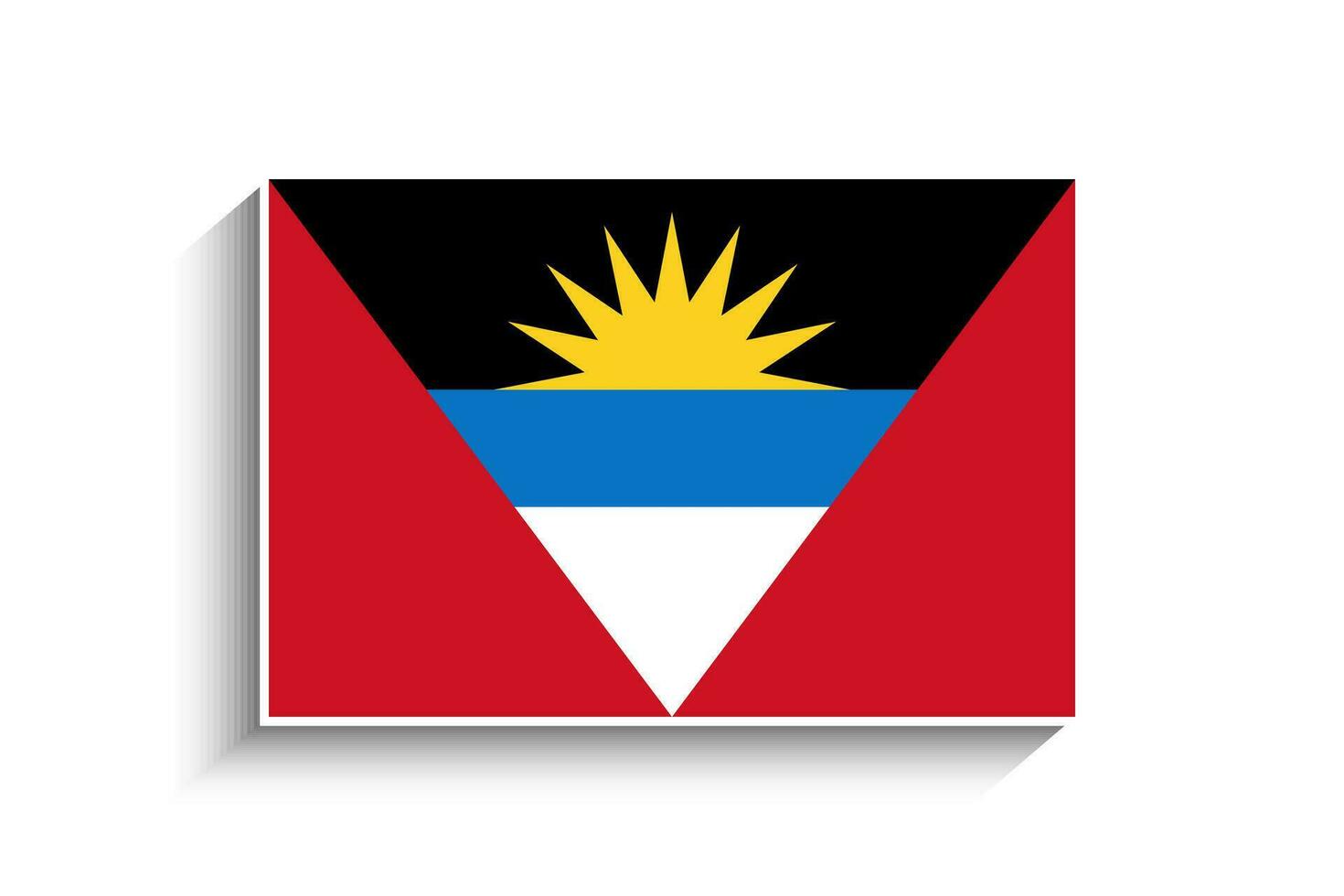 plano rectángulo antigua y barbuda bandera icono vector