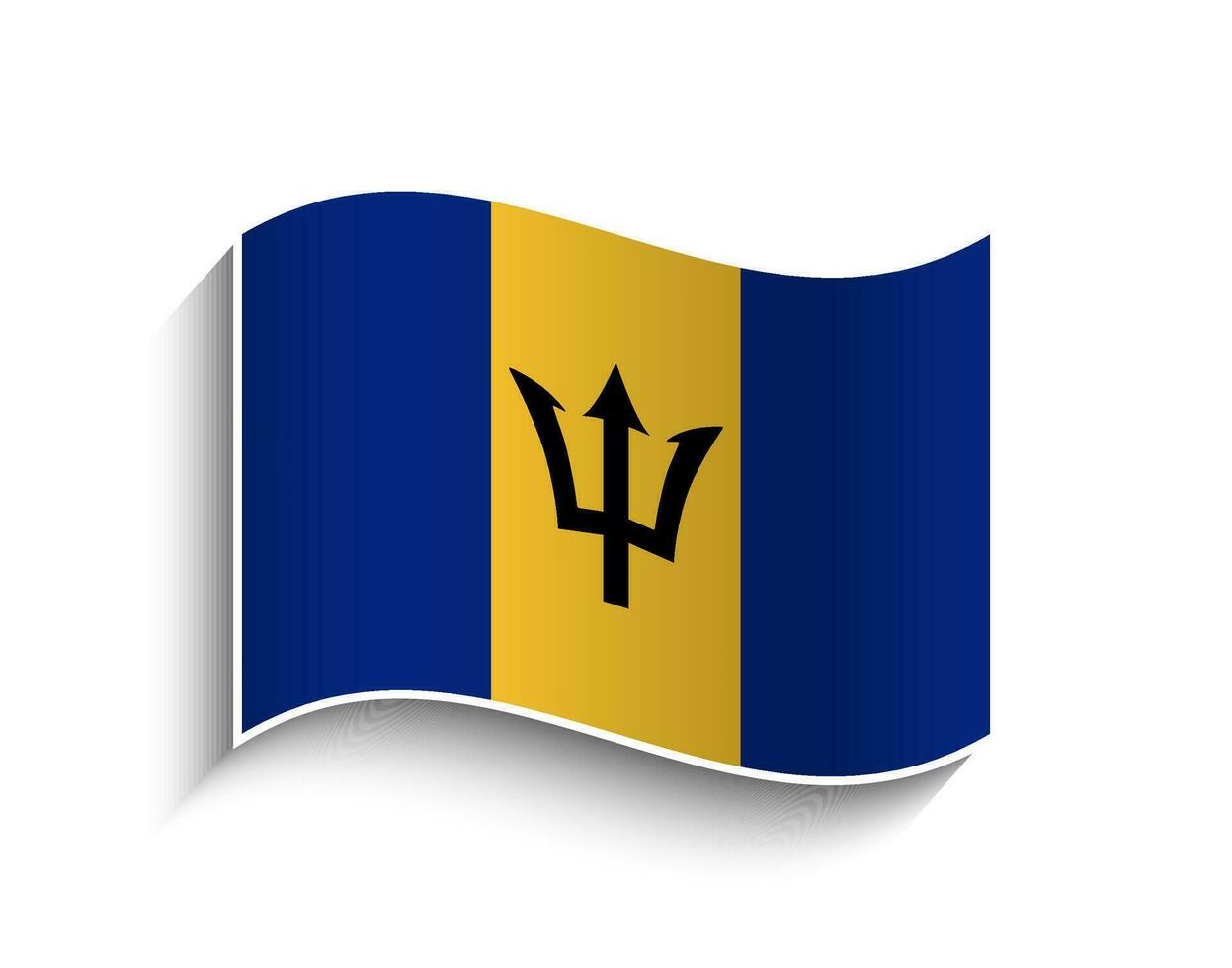 Vector Barbados waving Flag Icon