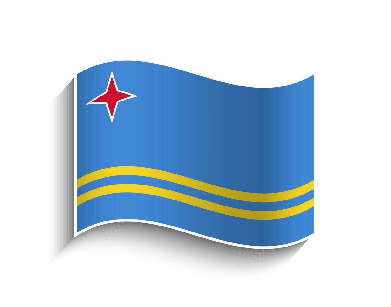 Vector Aruba waving Flag Icon