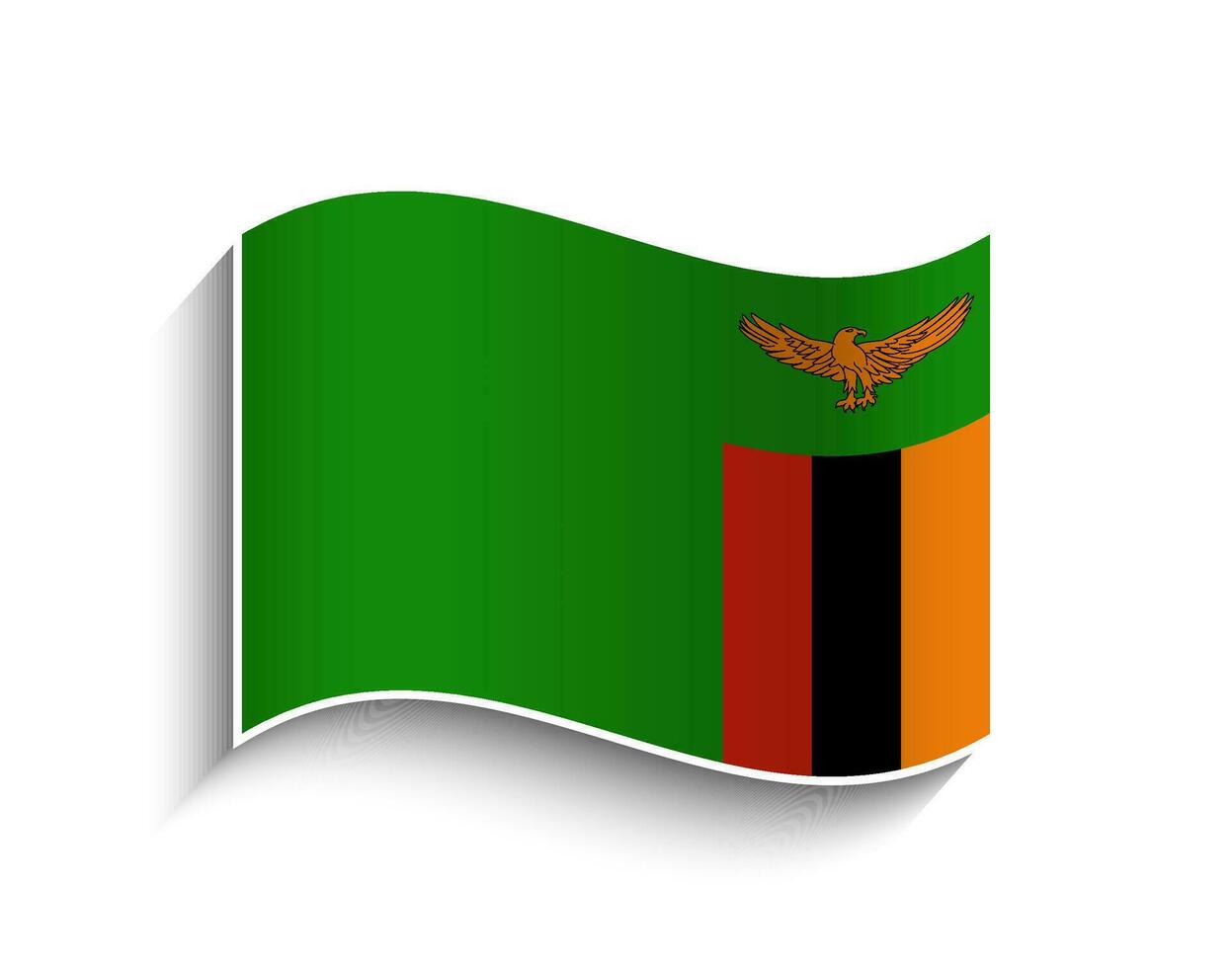 vector Zambia ondulación bandera icono