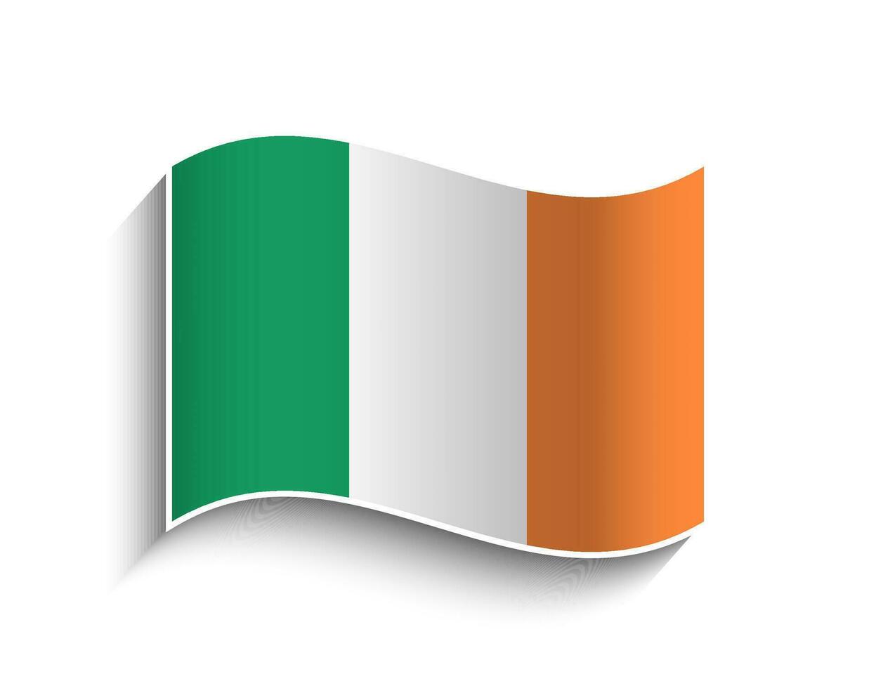 Vector Ireland waving Flag Icon