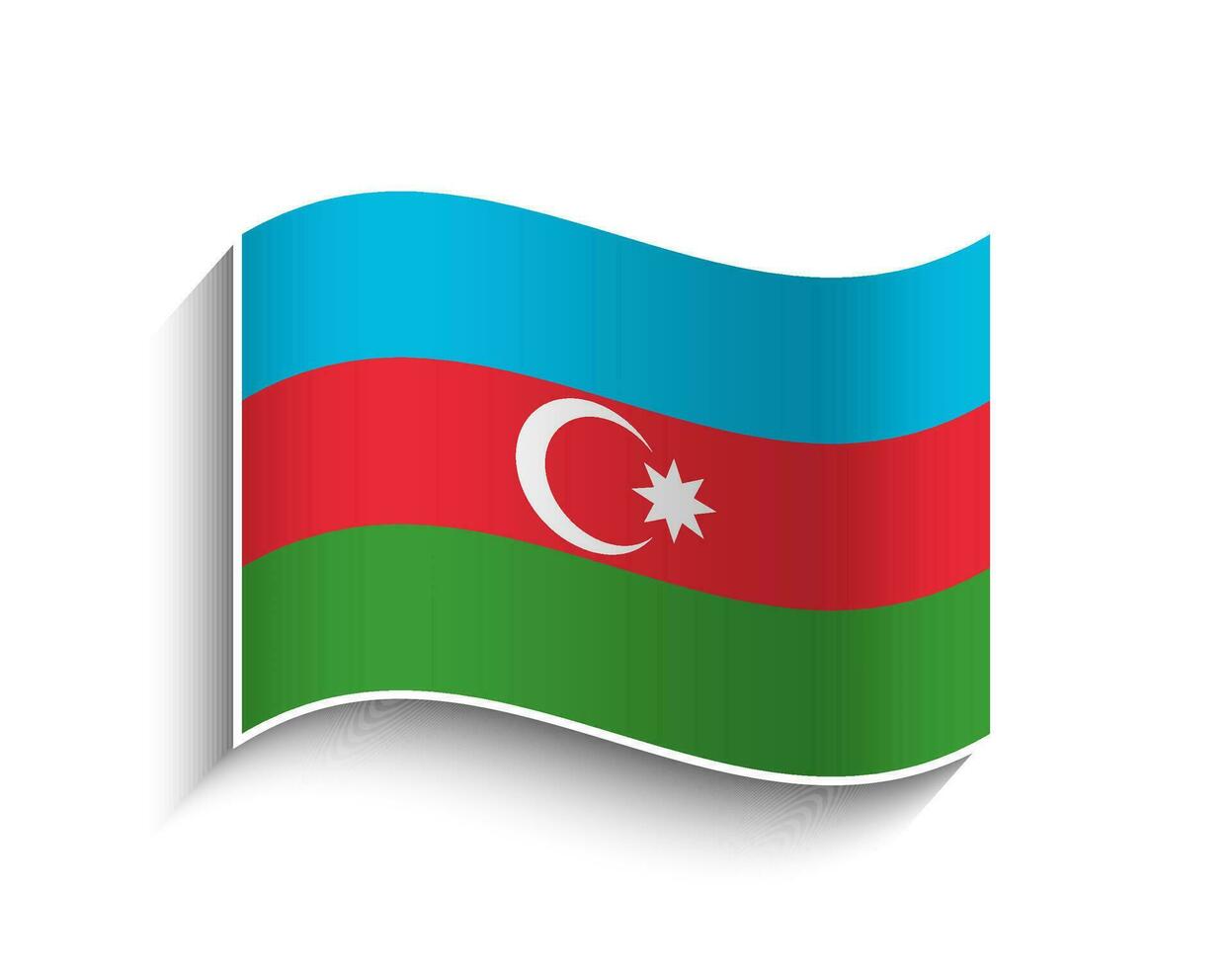 Vector Azerbaijan waving Flag Icon