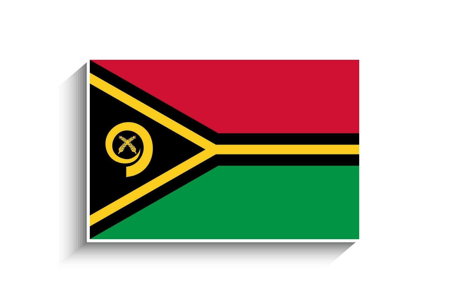 Flat Rectangle Vanuatu Flag Icon vector
