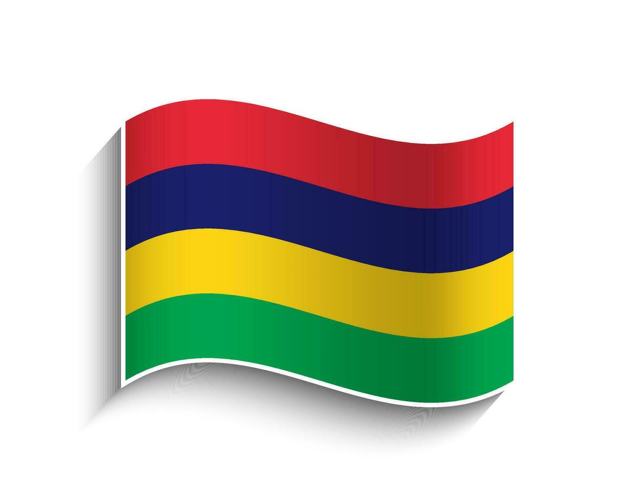 Vector Mauritius waving Flag Icon