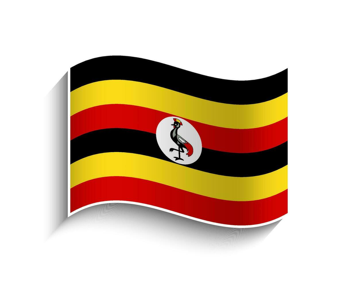 Vector Uganda waving Flag Icon