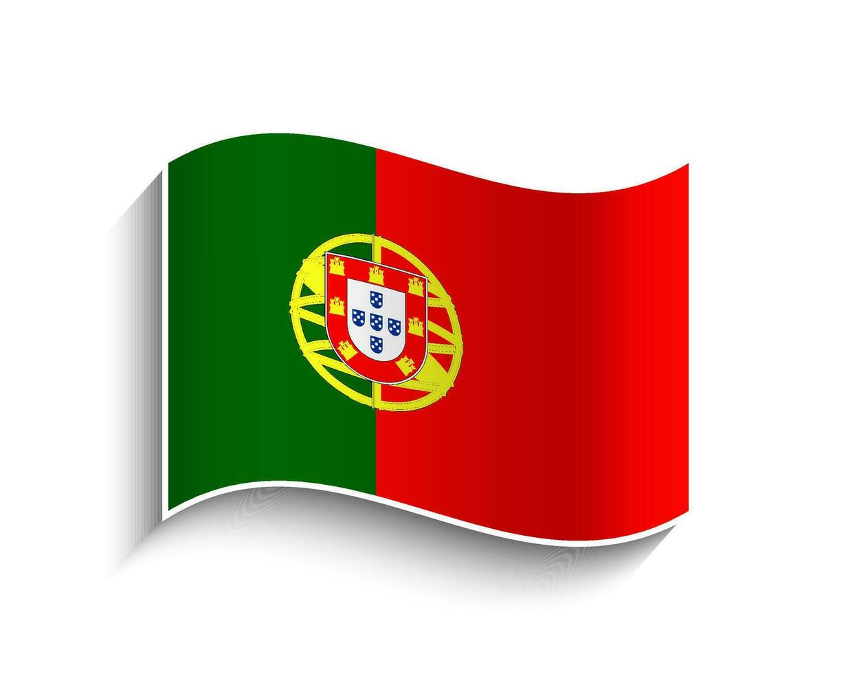 vector Portugal ondulación bandera icono