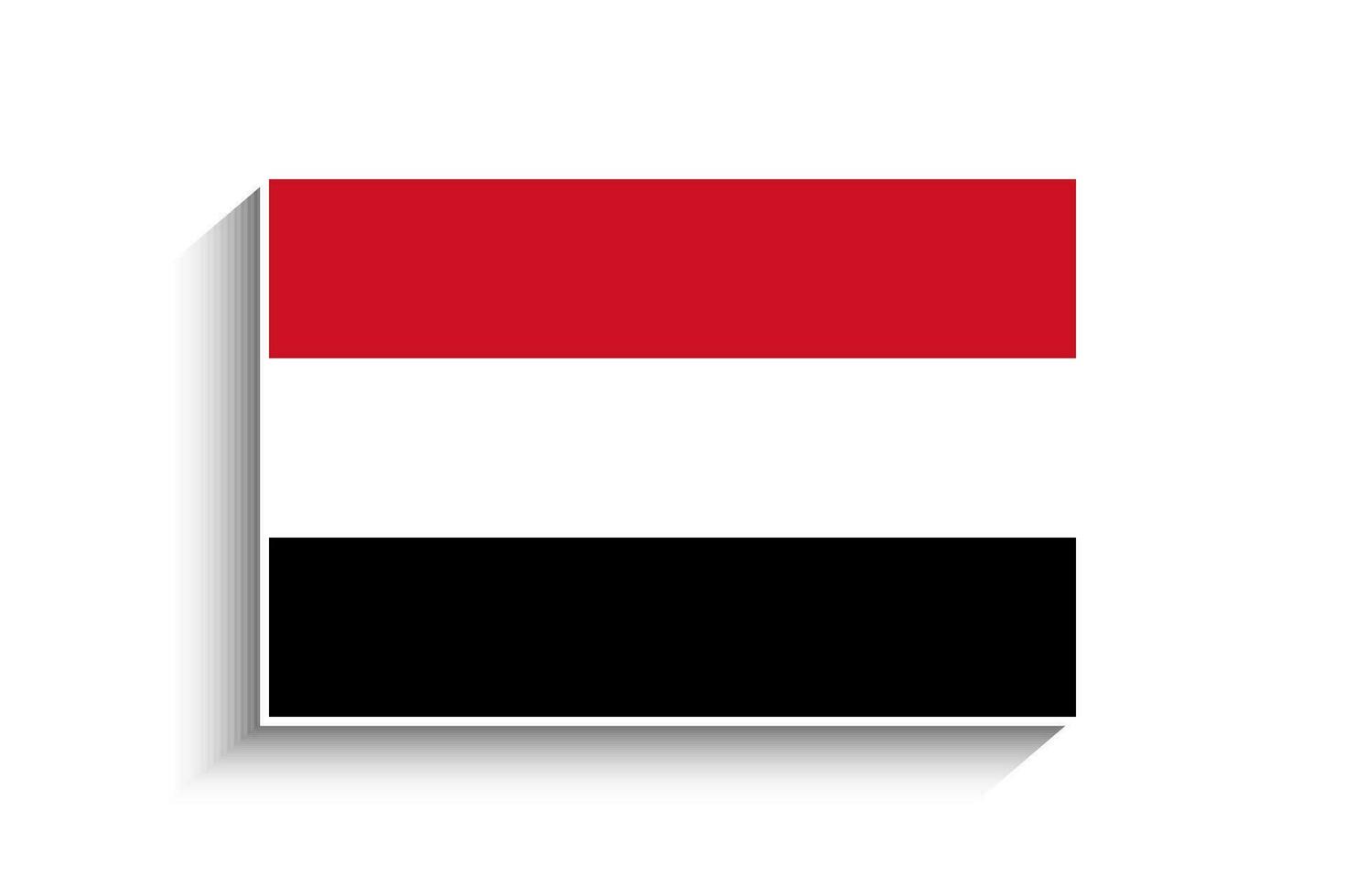 Flat Rectangle Yemen Flag Icon vector