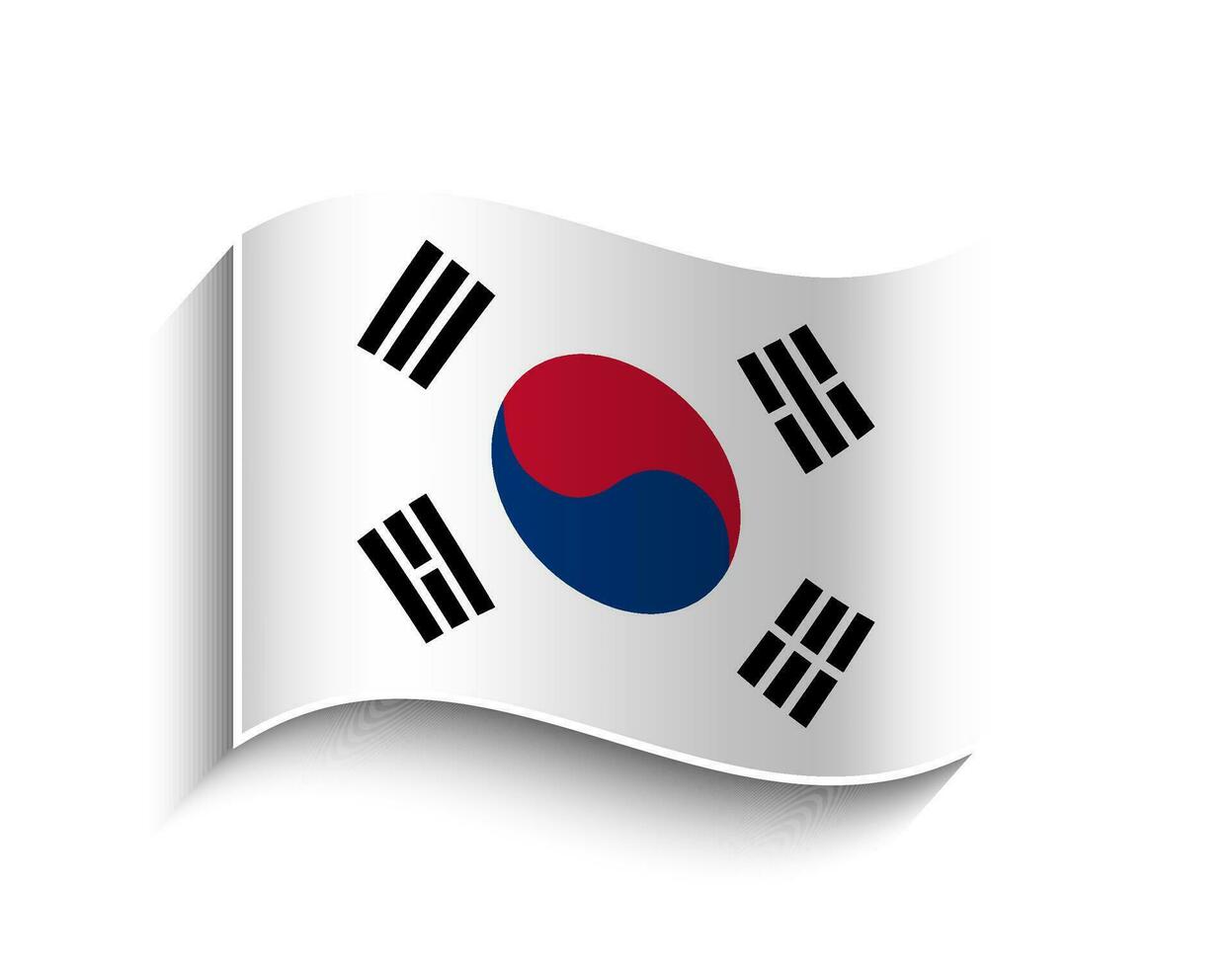 vector sur Corea ondulación bandera icono