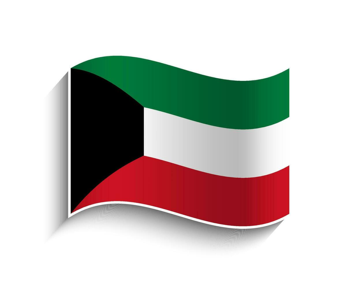 vector Kuwait ondulación bandera icono