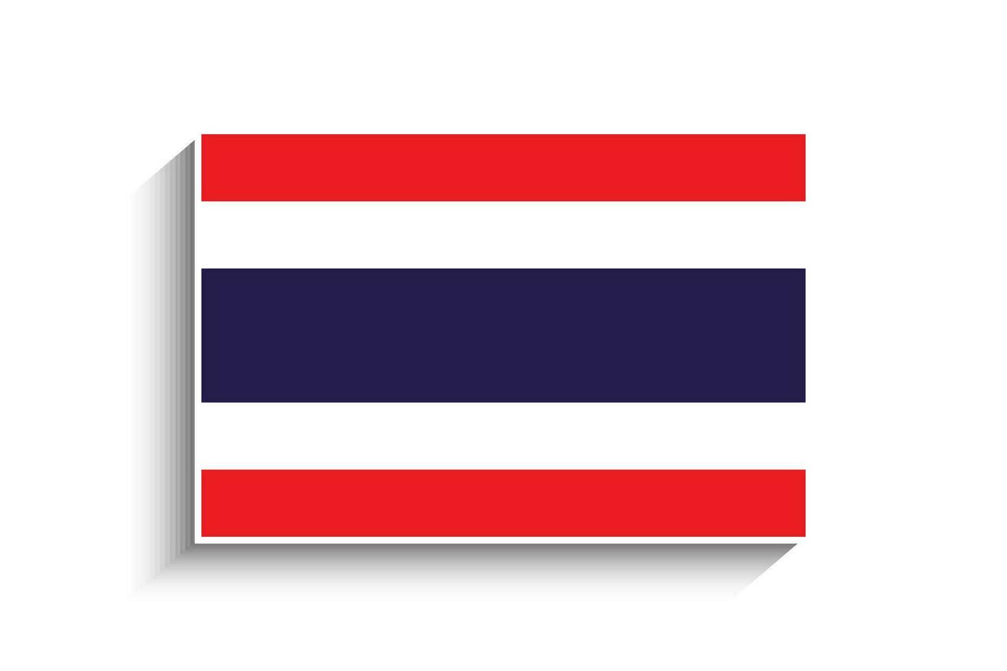 Flat Rectangle Thailand Flag Icon vector