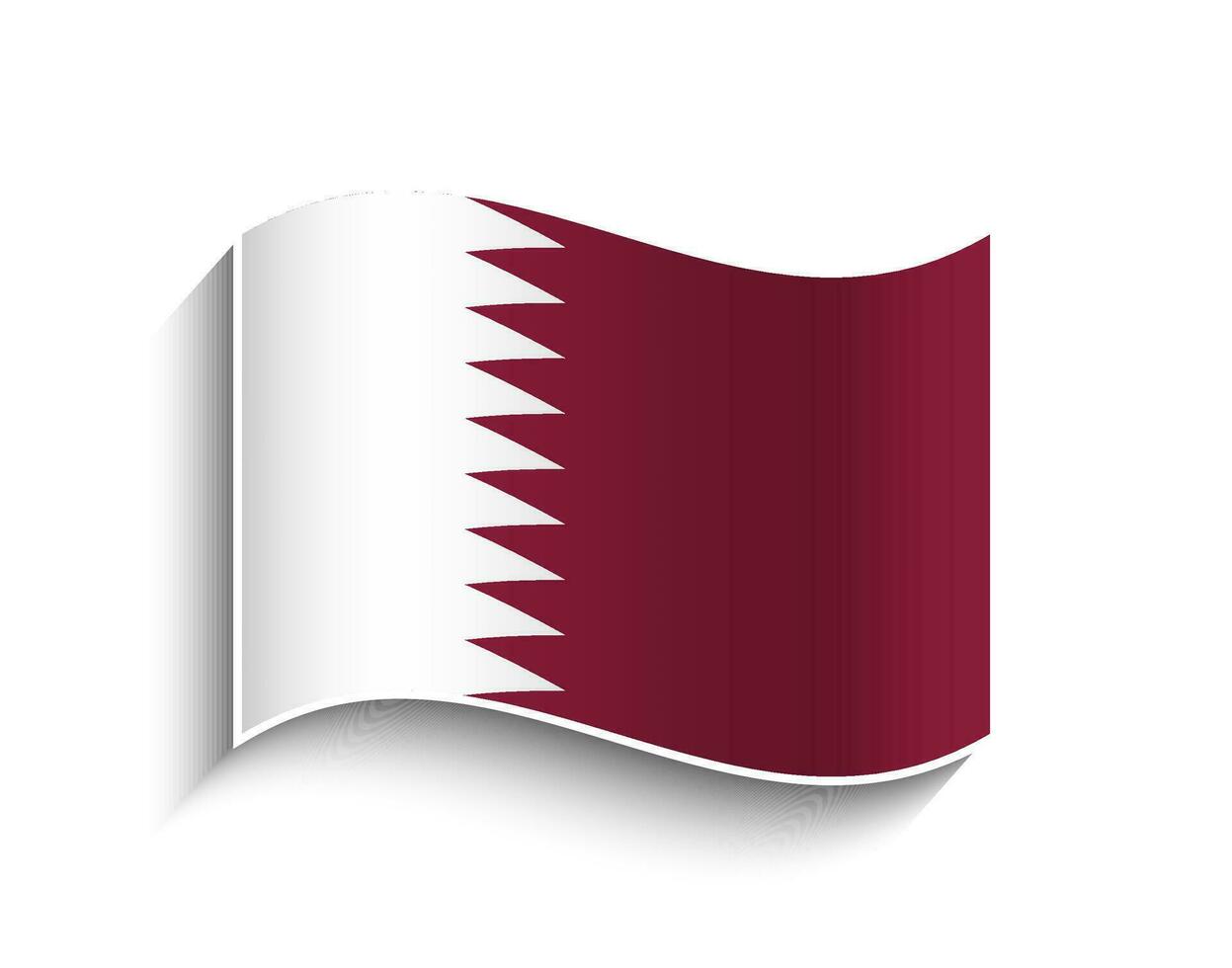 Vector Qatar waving Flag Icon