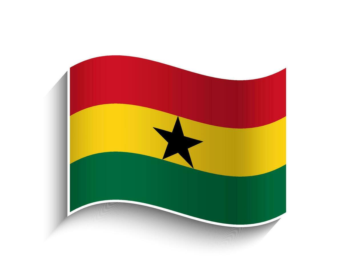 vector Ghana ondulación bandera icono