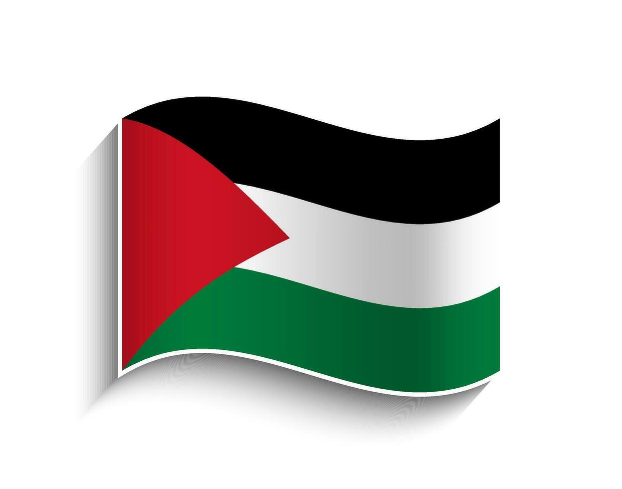 Vector Palestine waving Flag Icon