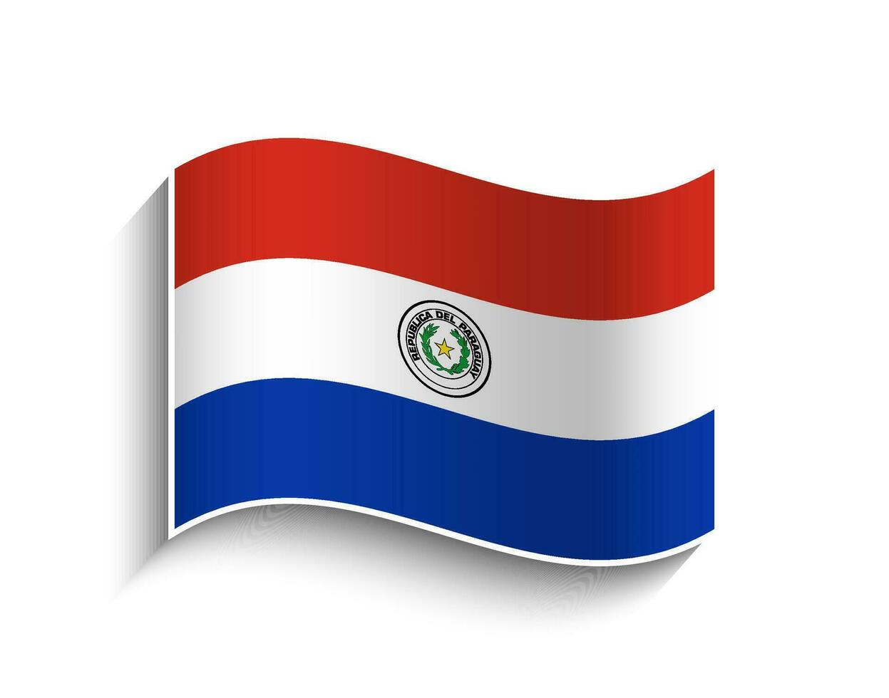 vector paraguay ondulación bandera icono