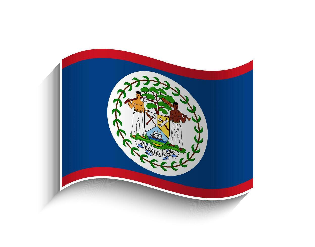 Vector Belize waving Flag Icon