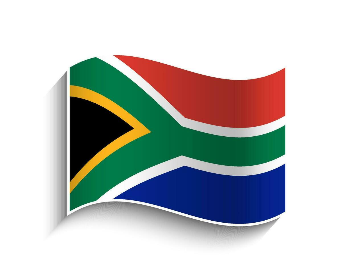 Vector South Africa waving Flag Icon