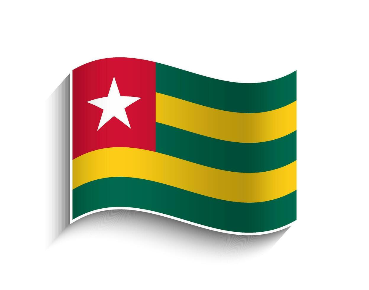 Vector Togo waving Flag Icon