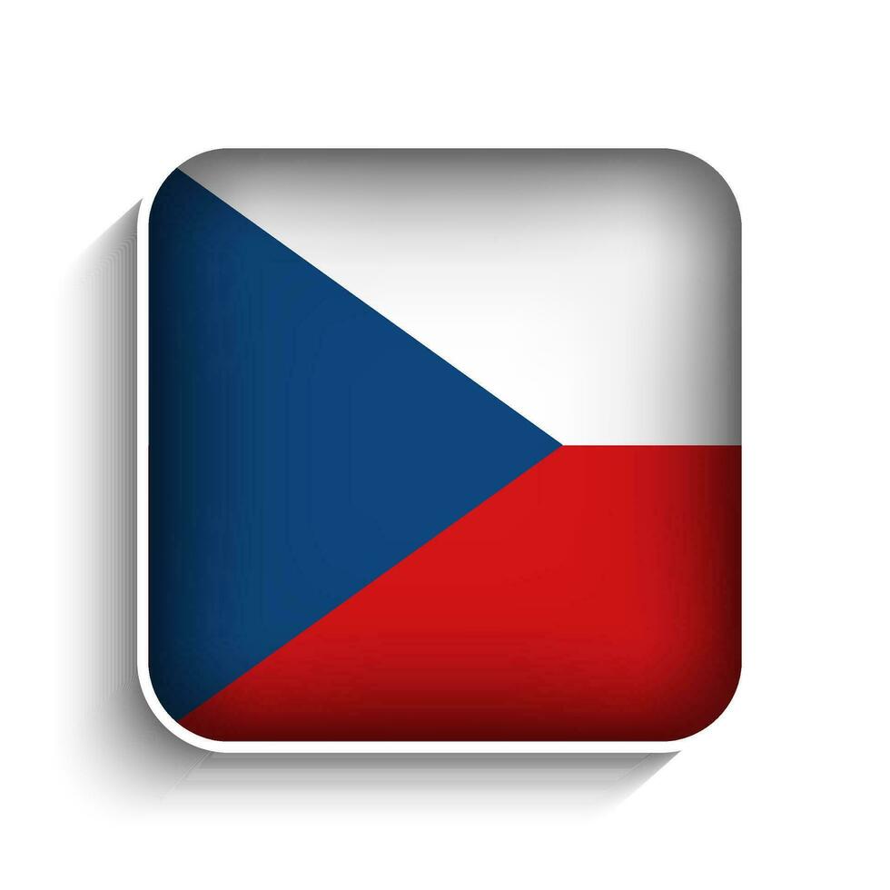 Vector Square Czech Republic Flag Icon