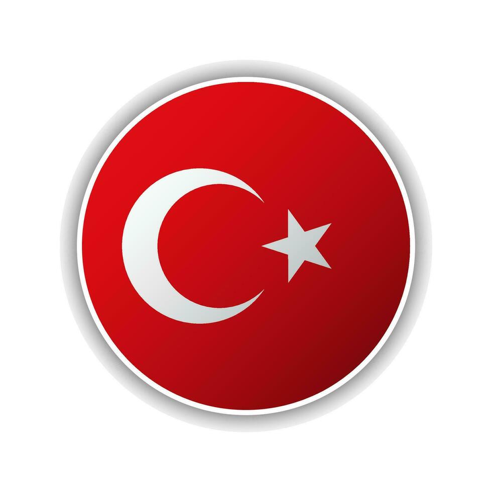Abstract Circle Turkey Flag Icon vector