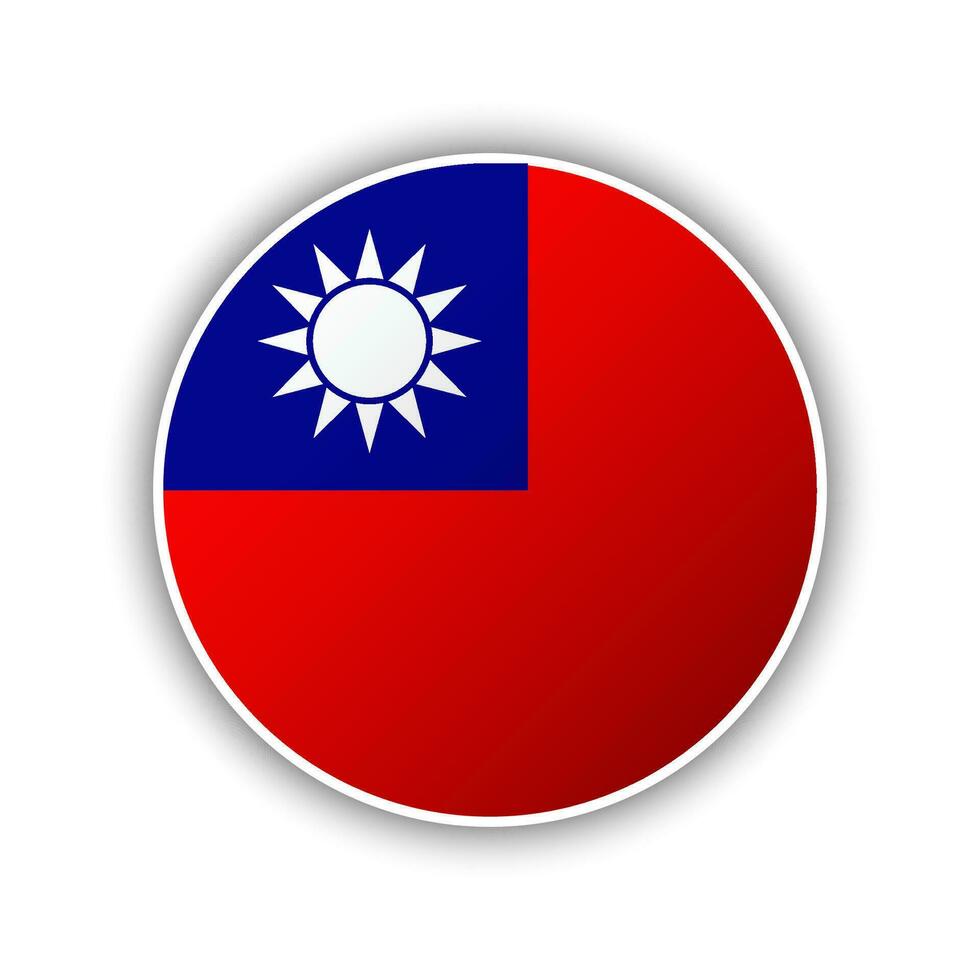 Abstract Circle Taiwan Flag Icon vector