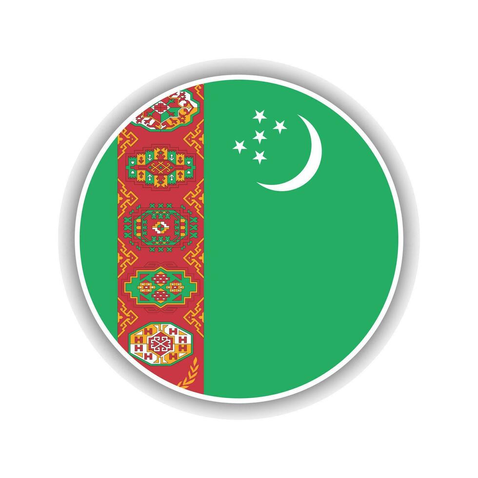 Abstract Circle Turkmenistan Flag Icon vector