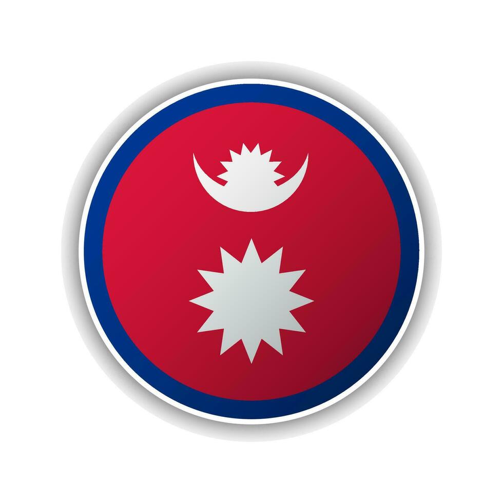 Abstract Circle Nepal Flag Icon vector