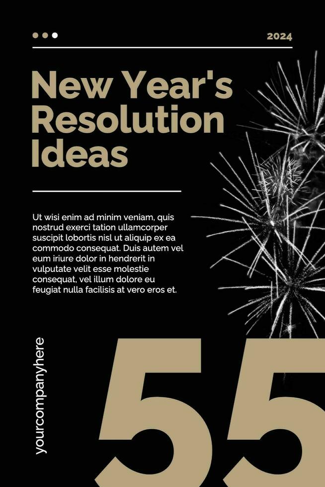 Black New Year Resolution Pinterest Graphic template