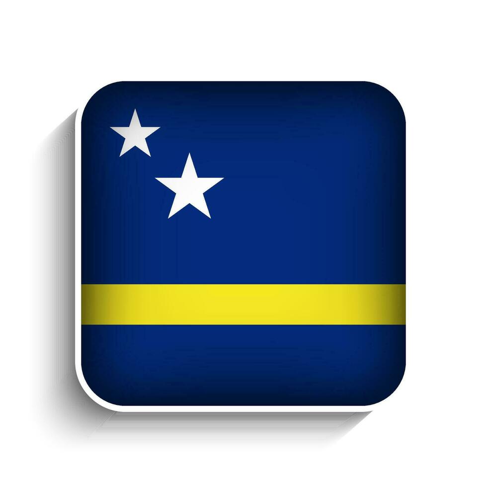 Vector Square Curacao Flag Icon