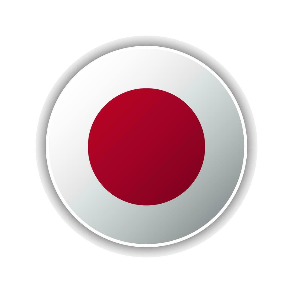 Abstract Circle Japan Flag Icon vector