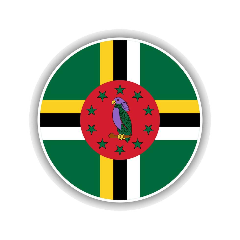 Abstract Circle Dominica Flag Icon vector
