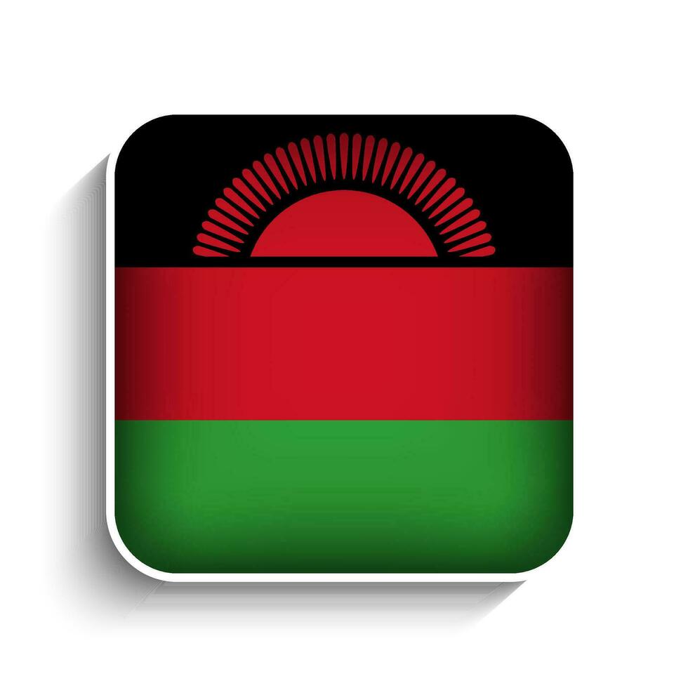 Vector Square Malawi Flag Icon