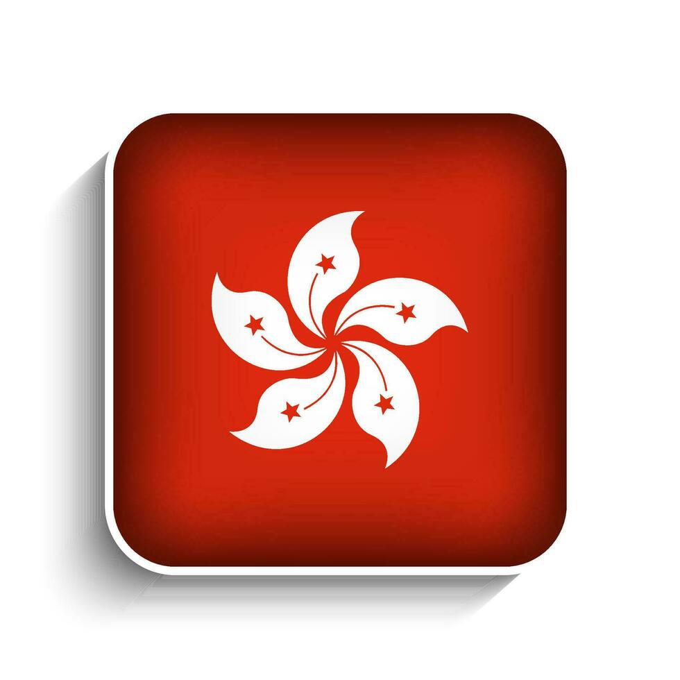 Vector Square Hong Kong Flag Icon