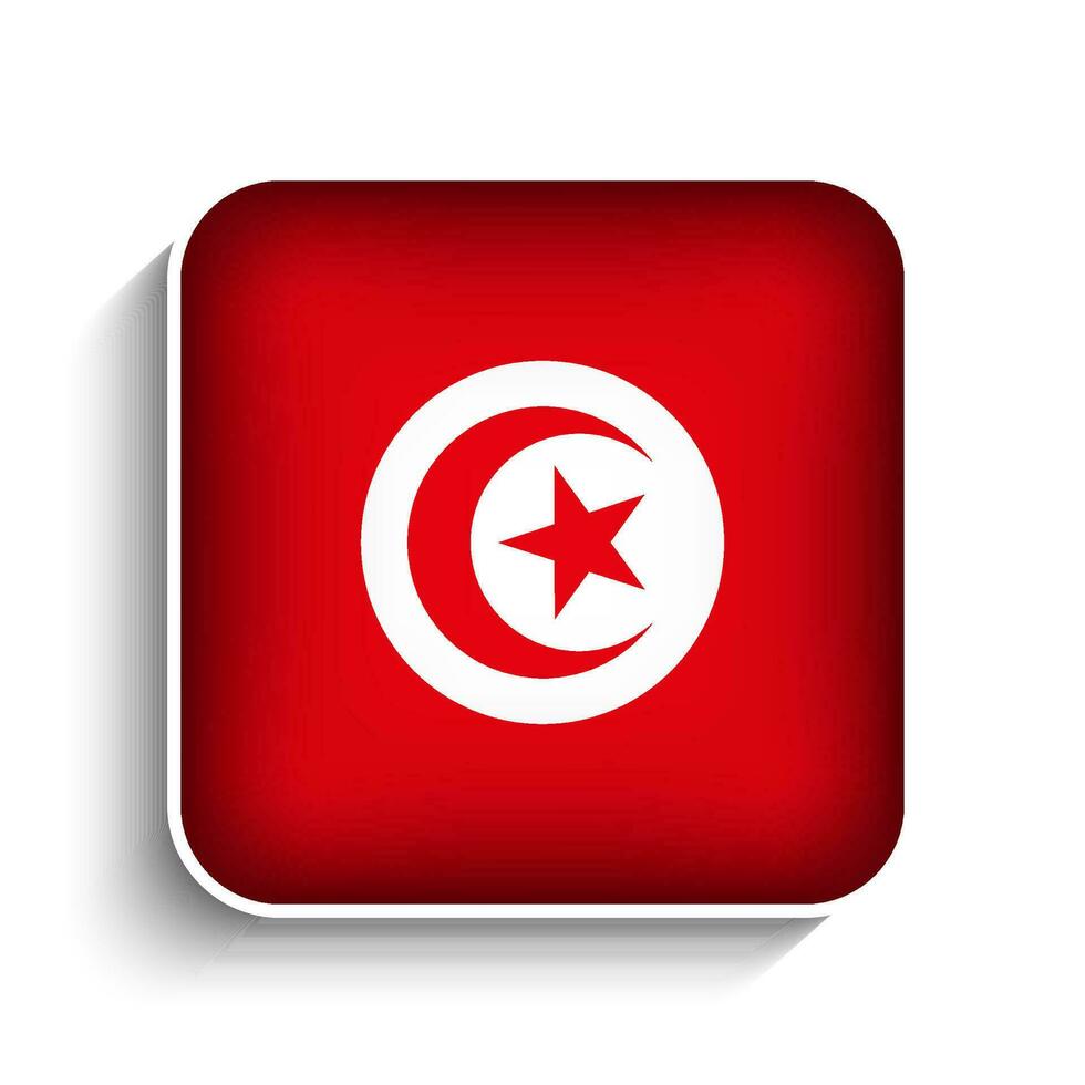 Vector Square Tunisia Flag Icon