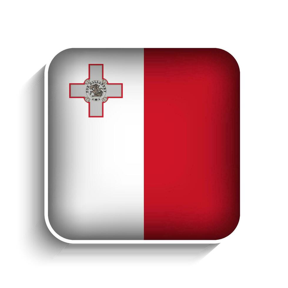 vector cuadrado Malta bandera icono