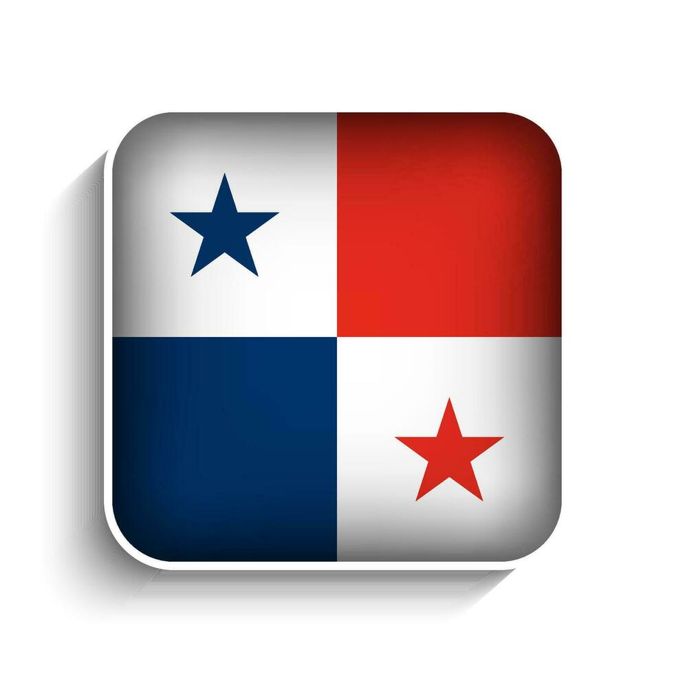 Vector Square Panama Flag Icon