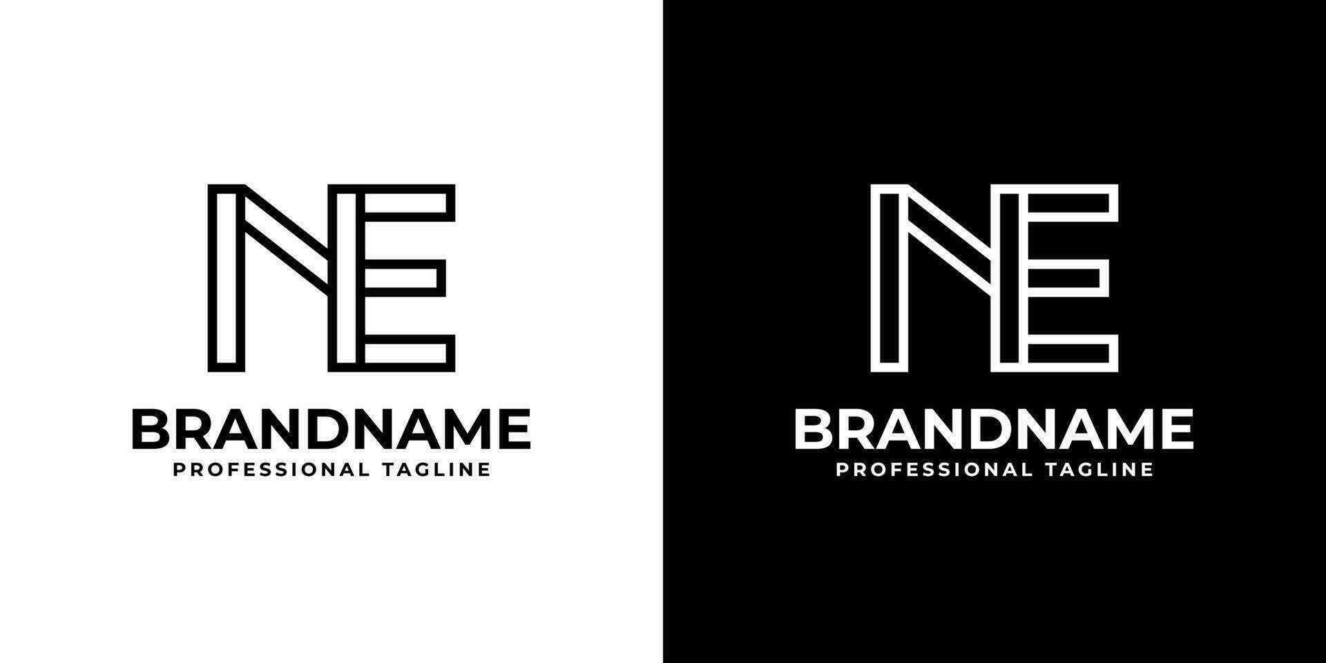 Letter NE Monogram Logo, suitable for any business with NE or EN initials. vector