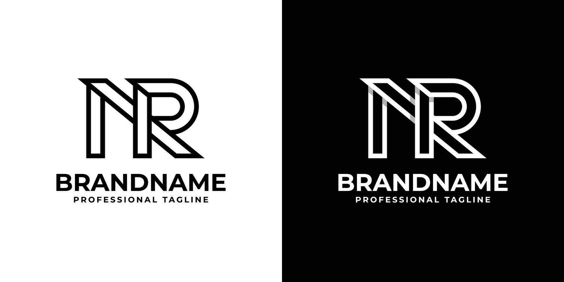 Letter NR Monogram Logo, suitable for any business with NR or RN initials. vector