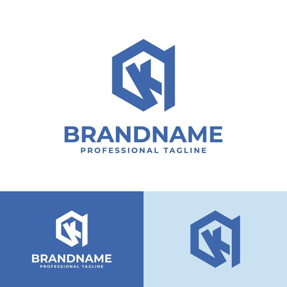 Letter AK Arrow Hexagonal Logo, suitable for any business related to Hexagonal with AK or KA initial. vector