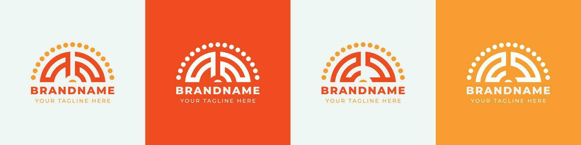 Letter NQ and QN or ZQ and QZ Sunrise  Logo Set, suitable for any business with NQ and QN or ZQ and QZ initials. vector