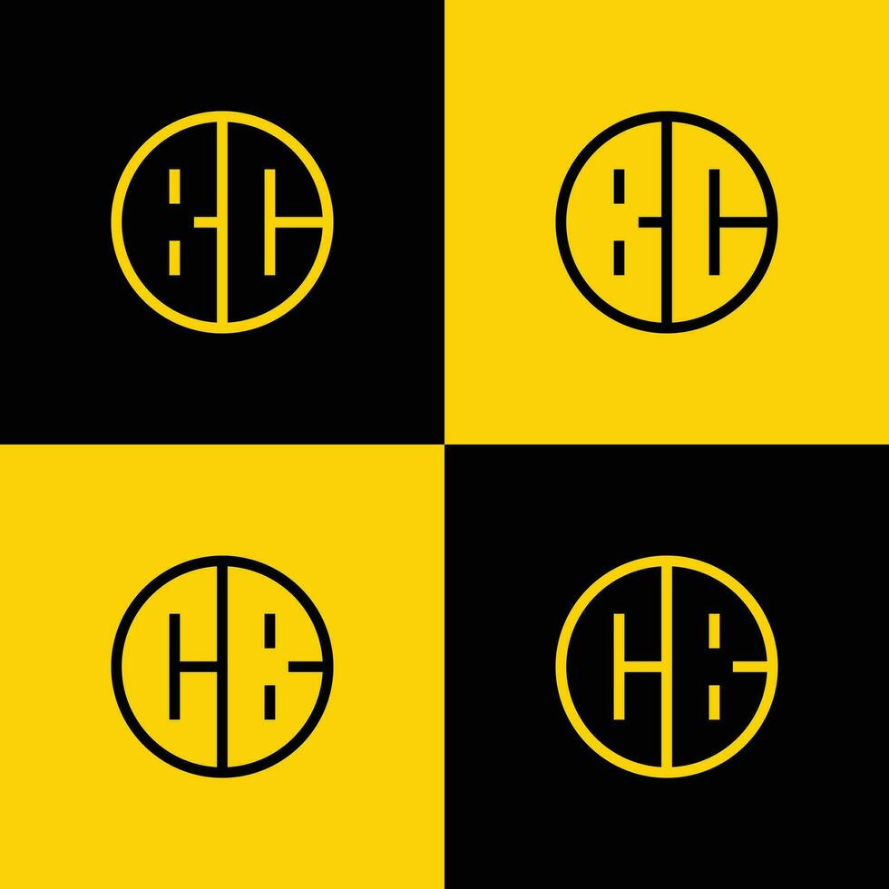 Simple BC and CB Letter Circle Logo Set, suitable for business with BC or CB initial. vector