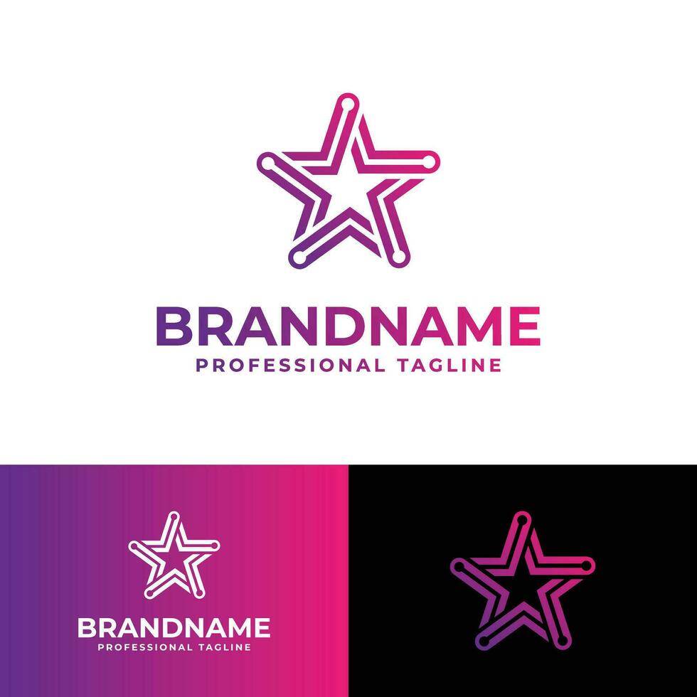 Star Technology Logo, suitable for any business related to Star and Technology vector