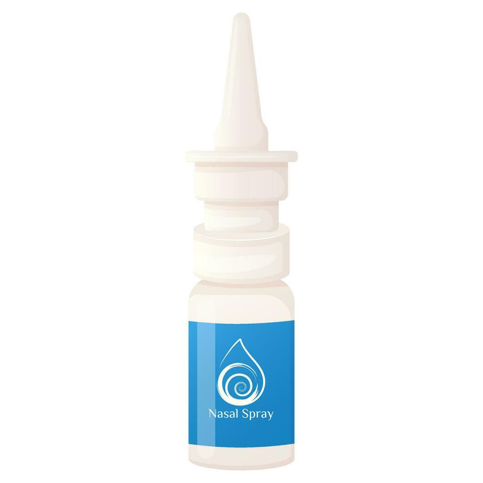 Nasal spray cold medicine illustration isolated on white. vector