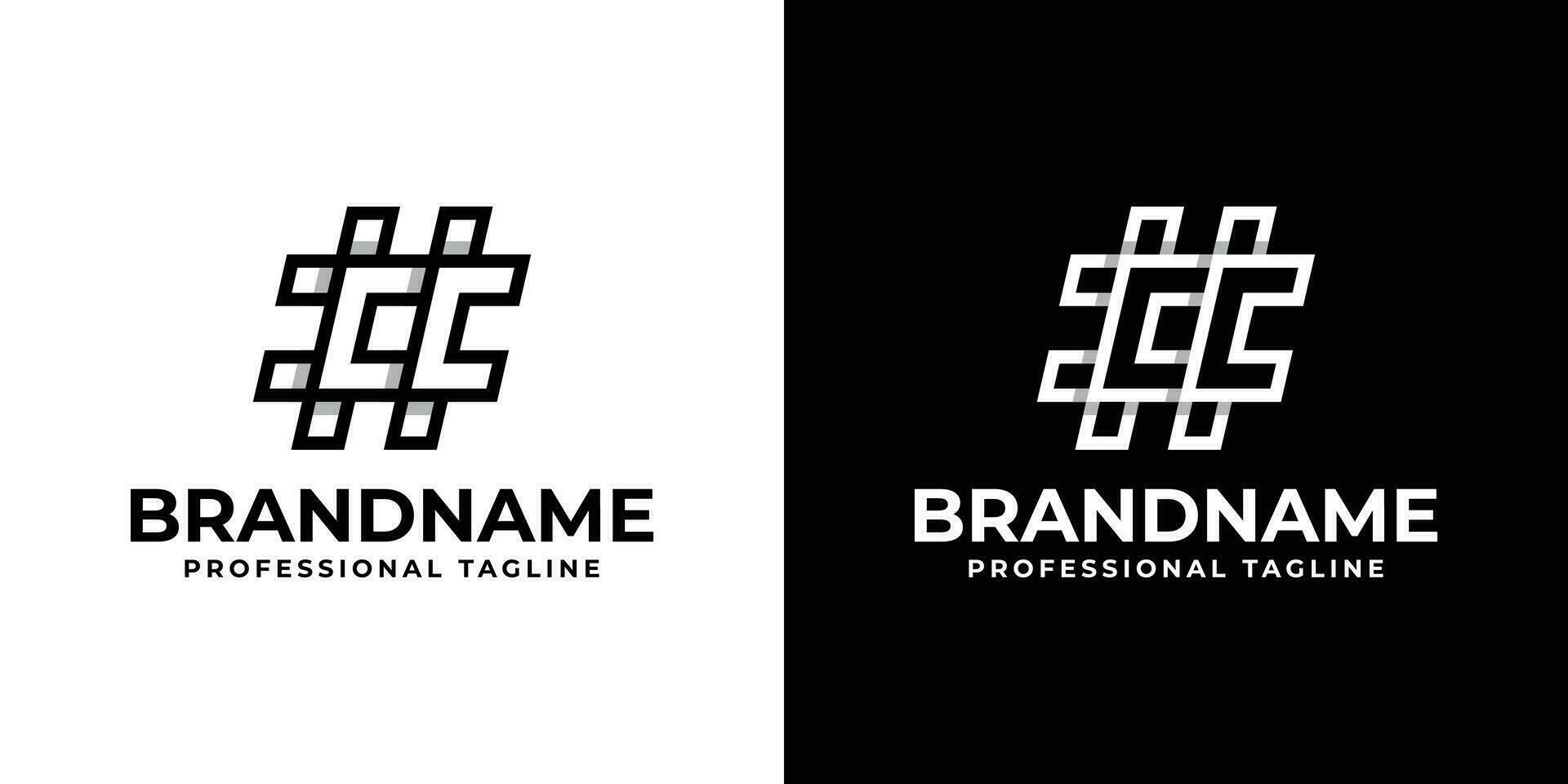 Letter CC Hashtag Logo, suitable for any business with CC initial. vector