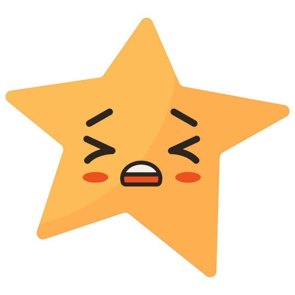 Hand-drawn star kawaii element. Vector icon