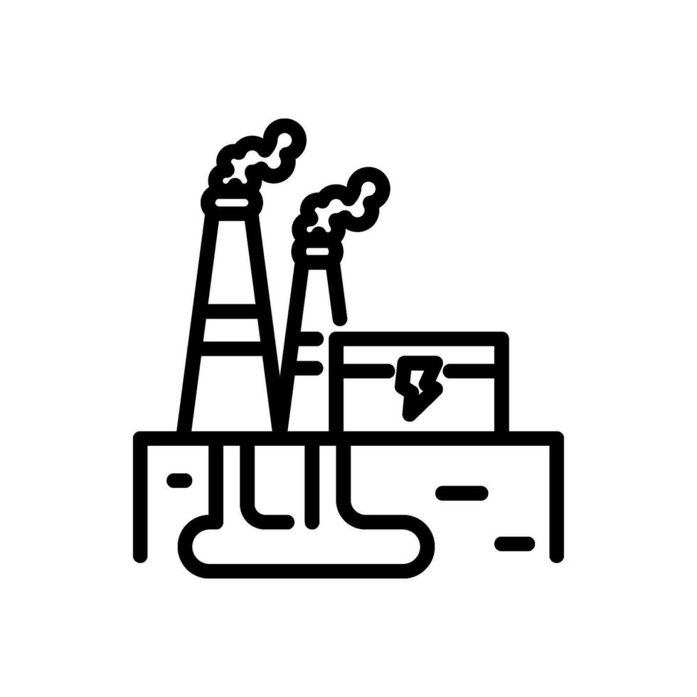 geothermal icon vector in line style